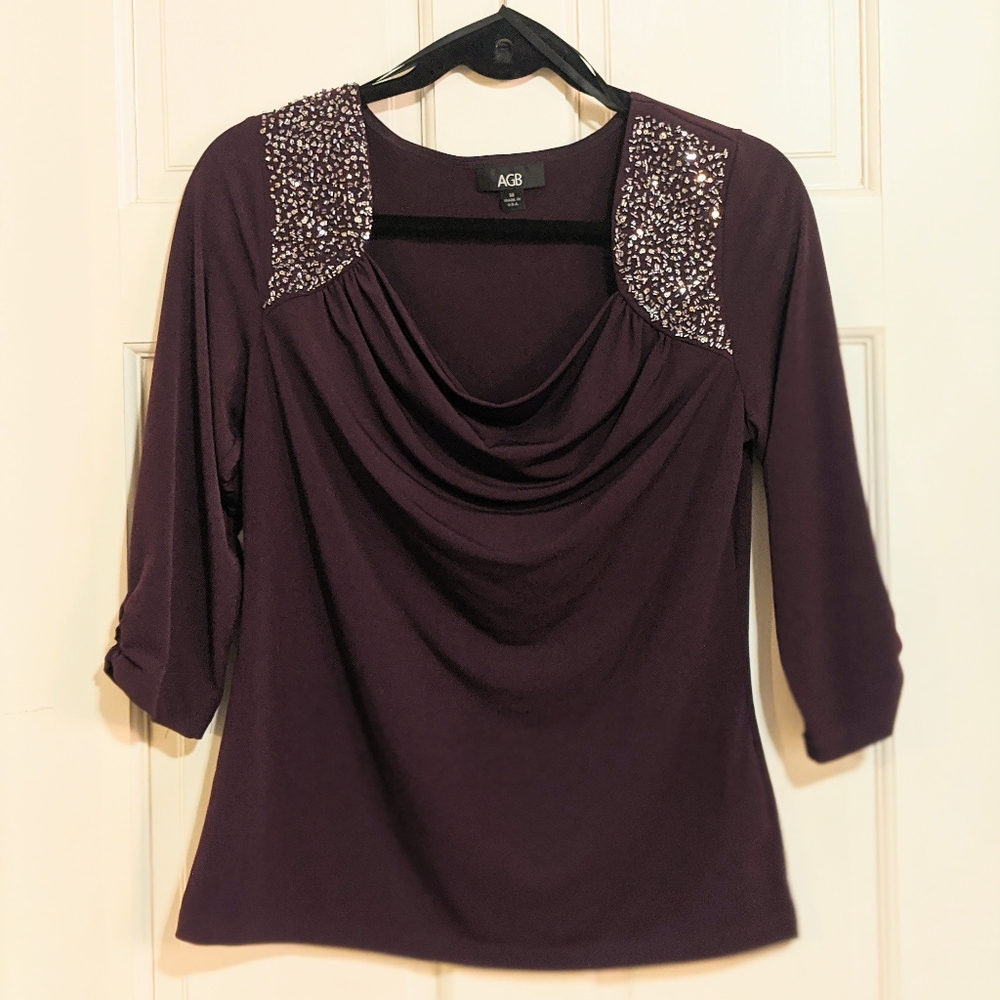 Sequin shoulder top